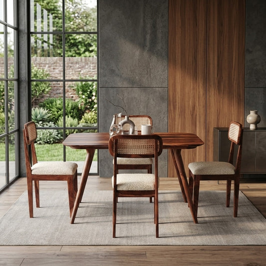 PRITI Solid Wood 4 Seater Dining Set