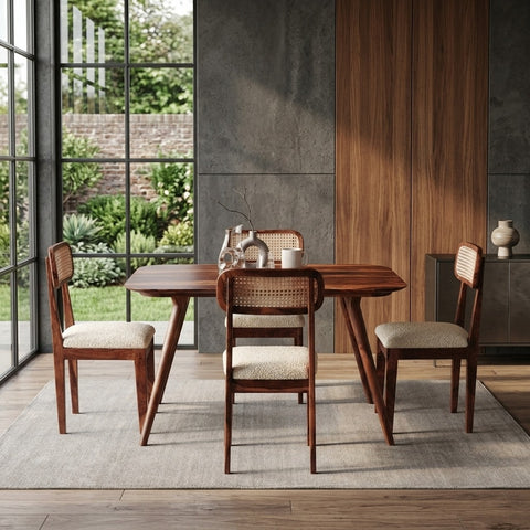 PRITI Solid Wood 4 Seater Dining Set