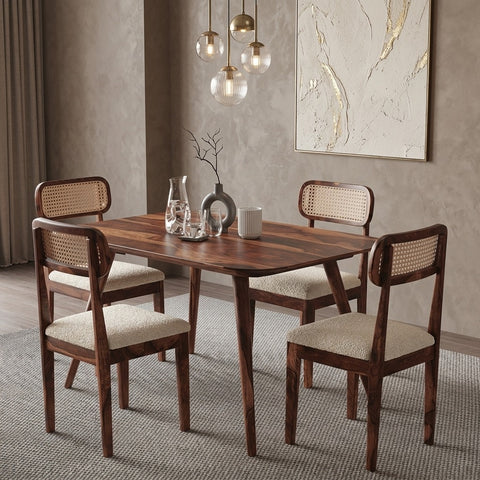 PRITI Solid Wood 4 Seater Dining Set