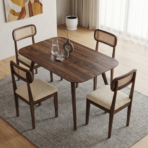 PRITI Solid Wood 4 Seater Dining Set
