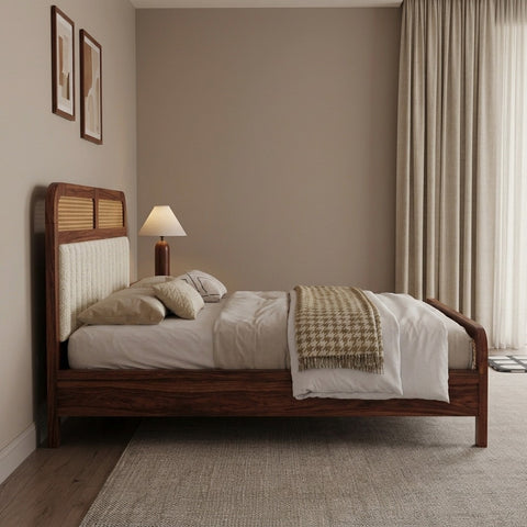 PRITI Wooden Queen Size bed without Storage