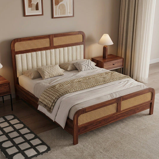 PRITI Wooden Queen Size bed without Storage