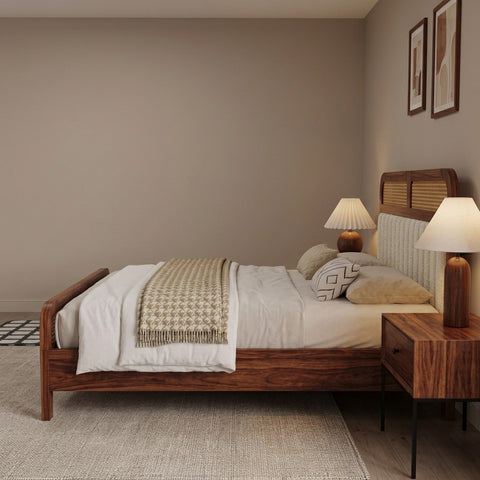 PRITI Wooden Queen Size bed without Storage