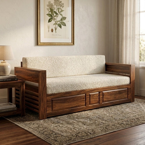 PRITI Sofa Bed with Storage | Three Seater Sofa Cum Queen Bed – 72