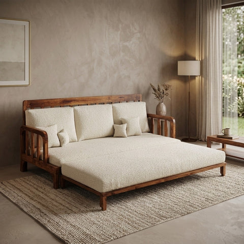 PRITI Solid Wood Sofa Bed - 82.6"