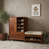 PRITI Solid Wood Sheesham Shoe Rack ( walnut sheesham finish)
