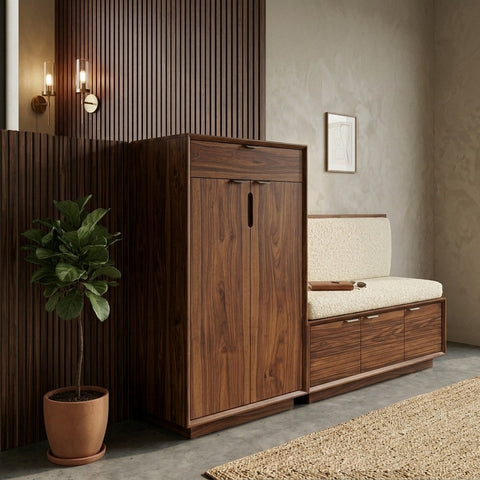 PRITI Solid Wood Sheesham Shoe Rack (walnut sheesham finish)