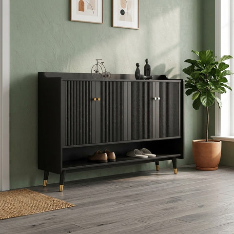 PRITI Solid Wood Shoe Rack for Entryway | Living Room