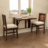 PRITI Solid Wood Dining Table 2 Seater Set in walnut sheesham finish
