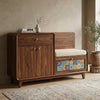 PRITI Solid Wood Sheesham Shoe Rack (walnut sheesham finish)