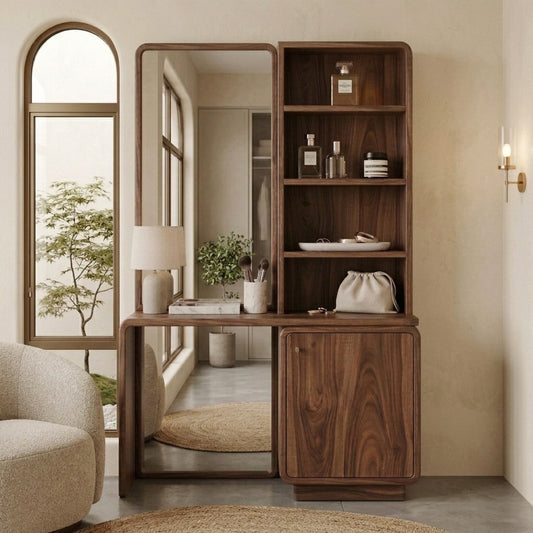 PRITI Sheesham Wood Dressing Table with Mirror and Storage