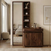 PRITI Sheesham Wood Dressing Table with Mirror and Storage (Dark Walnut Finish)