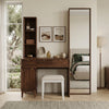 PRITI Sheesham Wood Dressing Table with Mirror and Storage (Dark Walnut Finish)