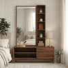 PRITI Sheesham Wood Dressing Table with Mirror and Storage  ( walnut  Finish)