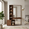 PRITI Sheesham Wood Dressing Table with Mirror and Storage (Dark Walnut Finish)