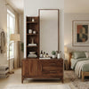 PRITI Sheesham Wood Dressing Table with Mirror and Storage (Dark Walnut Finish)