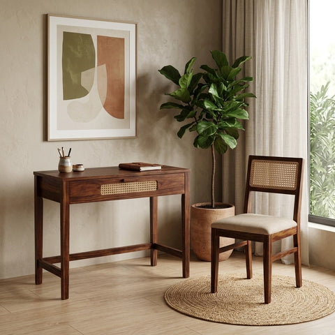 PRITI Sheesham Wood Study Table and Chair Set for Students | Kids | Adults