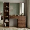 PRITI Sheesham Wood Dressing Table with Mirror and Storage (Dark Walnut Finish)