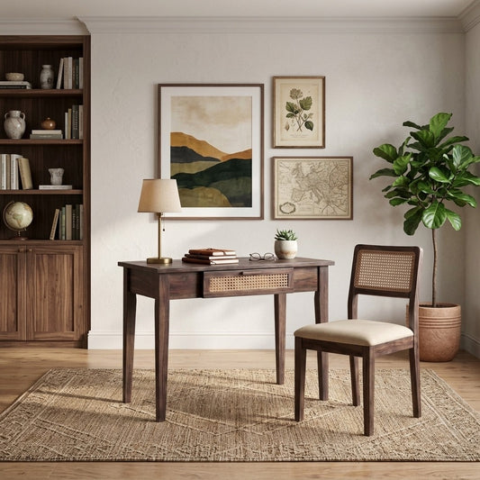PRITI Sheesham Wood Study Table and Chair Set for Students | Kids | Adults