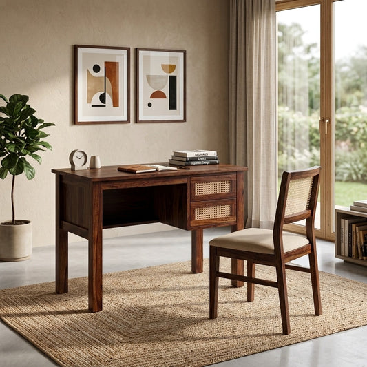 PRITI Sheesham Wood Study Table and Chair Set for Students | Kids | Adults