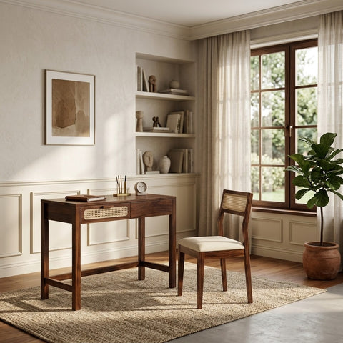 PRITI Sheesham Wood Study Table and Chair Set for Students | Kids | Adults