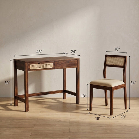 PRITI Sheesham Wood Study Table and Chair Set for Students | Kids | Adults