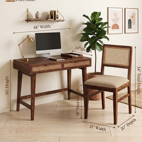 PRITI Sheesham Wood Study Table and Chair Set for Students | Kids | Adults