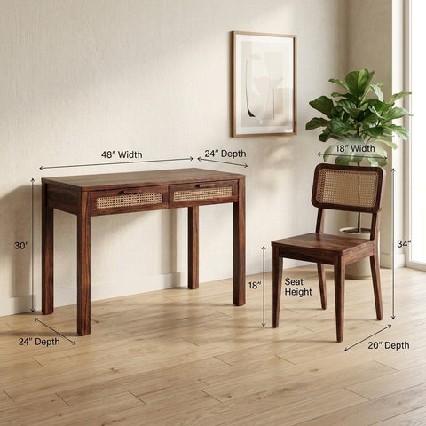 PRITI Sheesham Wood Study Table and Chair Set for Students | Kids | Adults
