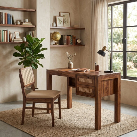 PRITI Sheesham Wood Study Table and Chair Set for Students | Kids | Adults