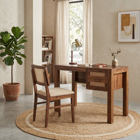 PRITI Sheesham Wood Study Table and Chair Set for Students | Kids | Adults