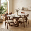PRITI Solid Sheesham Wood 6 Seater Dining Table Set