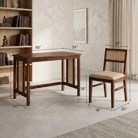 PRITI Sheesham Wood Study Table and Chair Set for Students | Kids | Adults