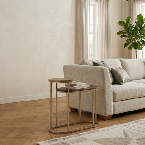 PRITI Dark Layered Mango Wood Side Table