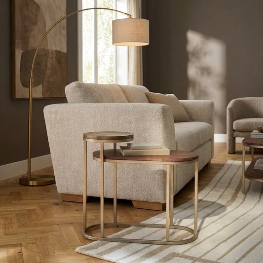 PRITI Dark Layered Mango Wood Side Table