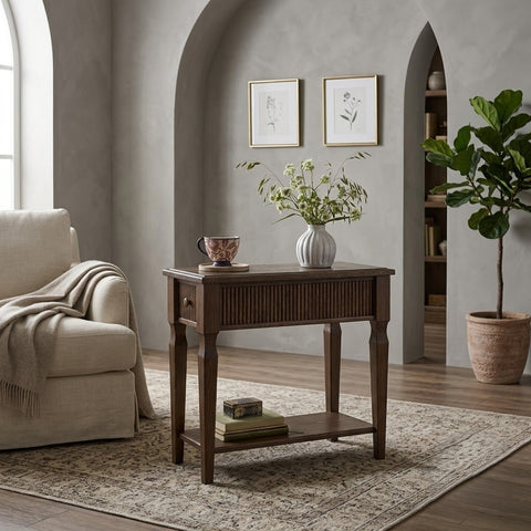 PRITI  Dark Stain Oak Barcombe Side Table