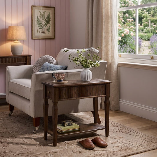 PRITI  Dark Stain Oak Barcombe Side Table
