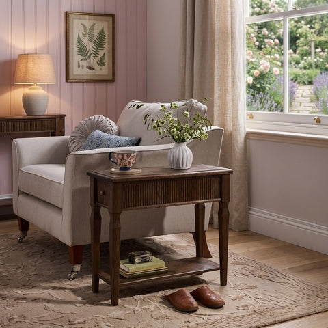 PRITI  Dark Stain Oak Barcombe Side Table