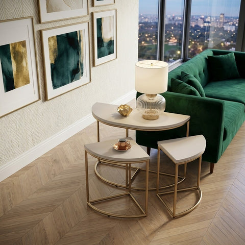 PRITI Light Evie Oak Effect Nest of 3 Tables