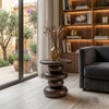 PRITI Dark Wood Verve Side Table