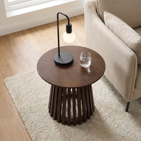 PRITI Dark Oak Ollie 45cm Round Side Table