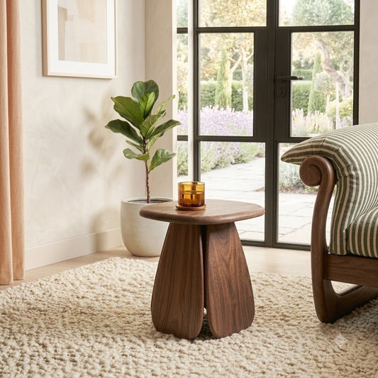 PRITI Wood Dory Side Table