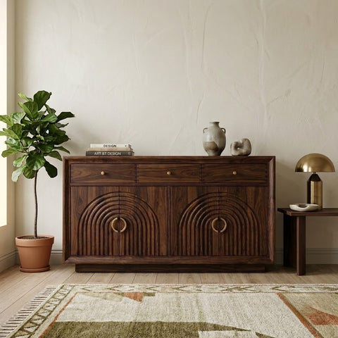 PRITI  Sheesham Wood Cabinet and Sideboard (Sheesham dark walnut finish)