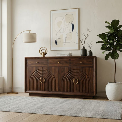 PRITI  Sheesham Wood Cabinet and Sideboard (Sheesham dark walnut finish)