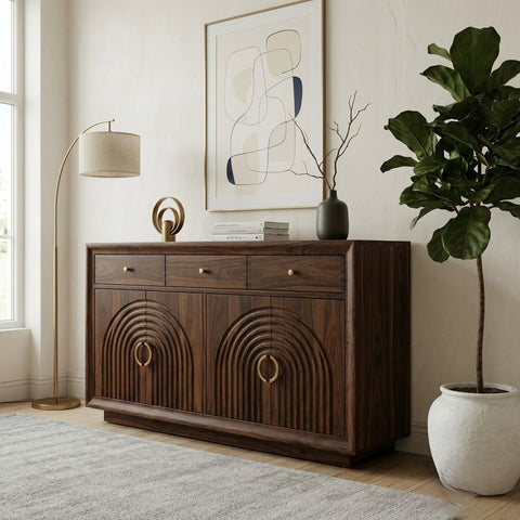 PRITI  Sheesham Wood Cabinet and Sideboard (Sheesham dark walnut finish)