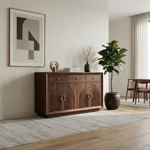 PRITI  Sheesham Wood Cabinet and Sideboard (Sheesham dark walnut finish)