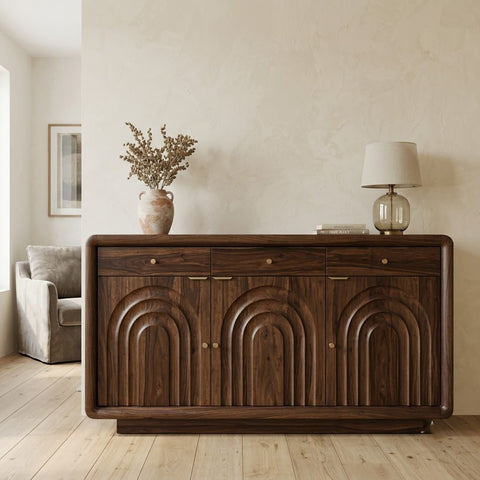 PRITI Sheesham Wood Cabinet and Sideboard ( Sheesham dark walnut finish)