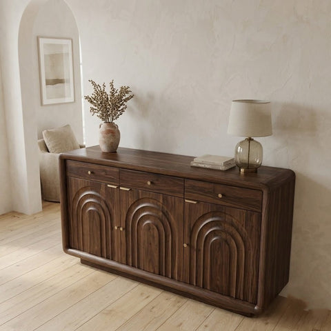 PRITI Sheesham Wood Cabinet and Sideboard ( Sheesham dark walnut finish)