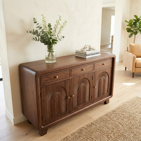 PRITI Wood Cabinet and Sideboard (Sheesham dark walnut finish)