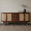 PRITI Sheesham Wood Cabinet and Sideboard (Sheesham dark walnut finish)