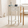 PRITI  Ivory Bobbin Side Table with Drawer